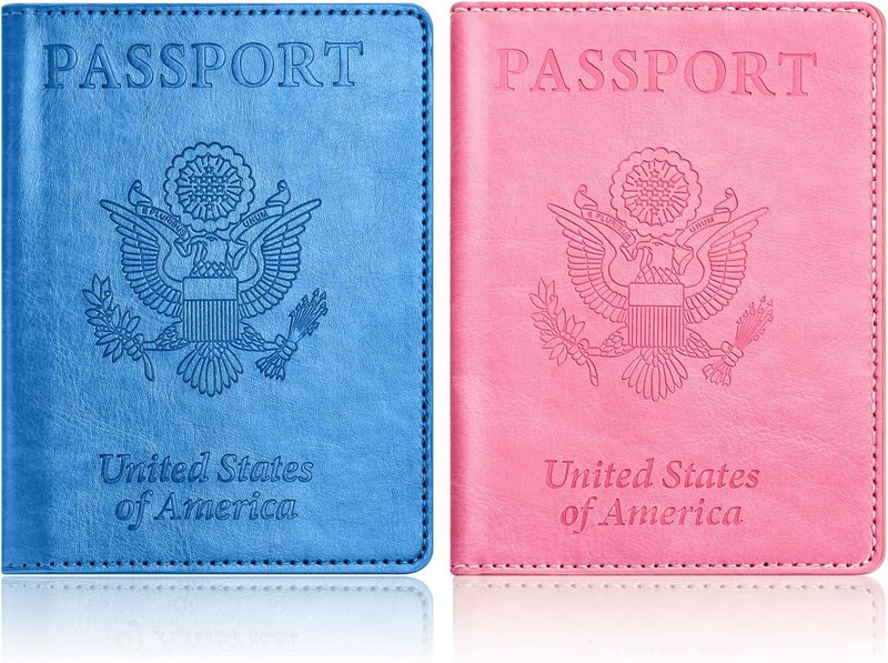 Eoehro Passport Holder for Travel Essentials-2Pack, Passport Wallet Cover Case for Travel Must Haves Accessories,Passport Book Holders for Women and Men - Image 1